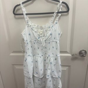 Aeropostale White Mini Dress with Light Blue Floral